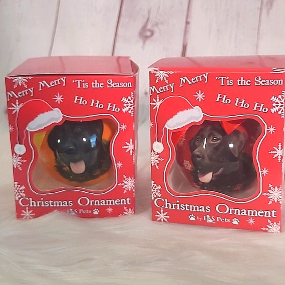 🆕️ Kirkland's Christmas Ornament Labrador Retreiver Lab Dog Pair of  Ornaments - Picture 12 of 15
